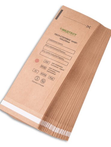 Крафт-пакеты Медтест,для стерилизации, 100х250 мм