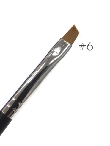 Nail Art Кисть для геля "скошенная"  №6 (черная в тубе)
