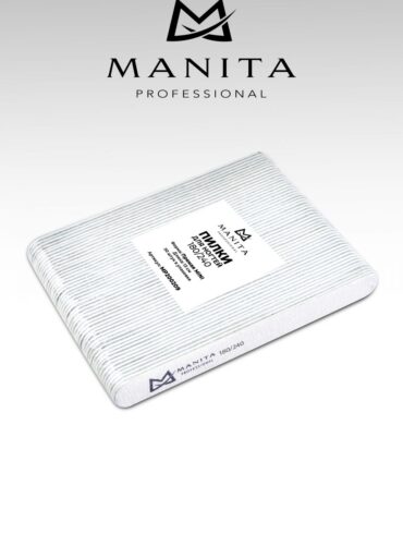 MANITA PROFESSIONAL Пилка для ногтей Прямая MINI 180/240 грит, 13 см, 1 шт