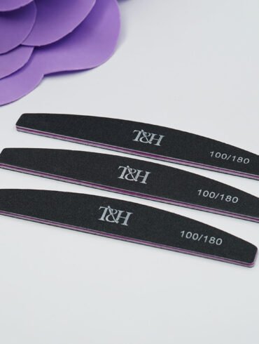 Пилка для ногтей (лодка,на вспененной основе) Черная TH 100/180