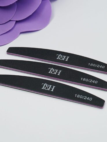 Пилка для ногтей (лодка,на вспененной основе) Черная TH 180/240